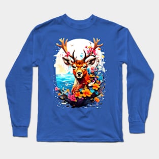 Deer Illustration Long Sleeve T-Shirt